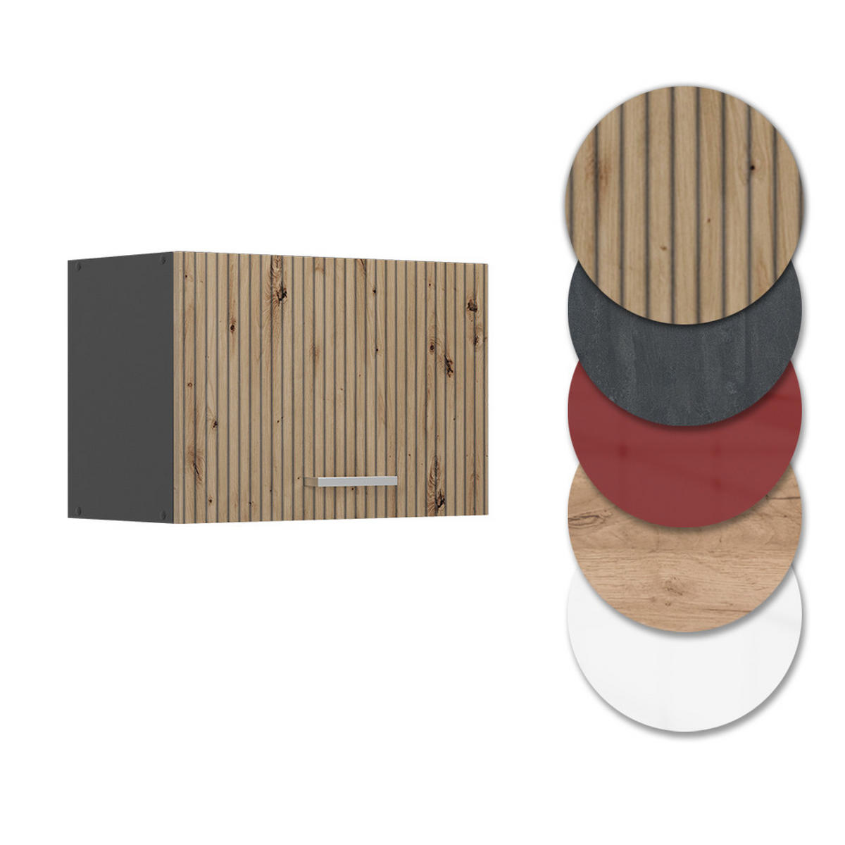 HÄNGESCHRANK R-Line Artisan-Eiche 60 cm Flach - Anthrazit/Eiche Artisan, Holzwerkstoff (60/40/31cm) - Vicco