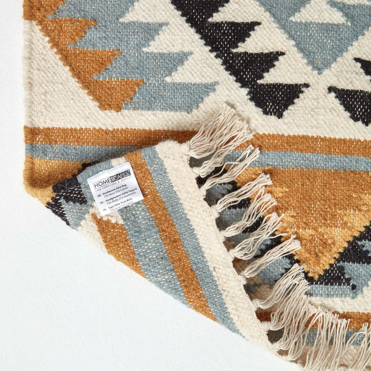 KELIM-TEPPICHLÄUFER Agra handgewebt 66/200 cm - Multicolor, Textil (66/200cm) - Homescapes