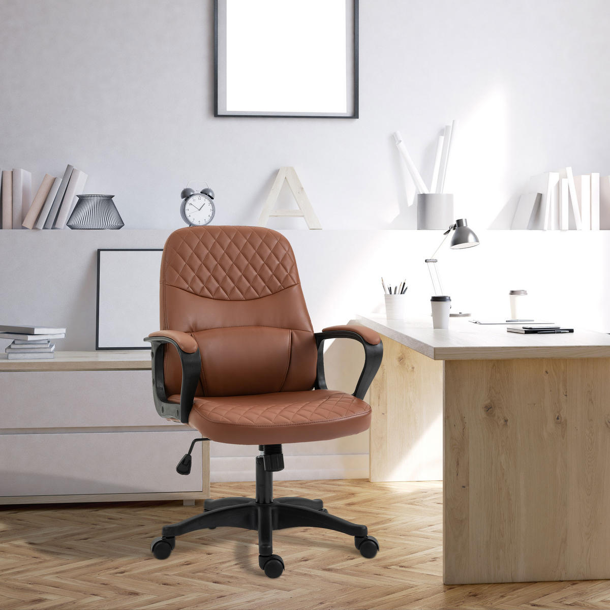 SCHAUKELSTUHL, 2 Massagepunkte, USB, Kunstleder, braun, 59x63x92-101cm - Multicolor, Holzwerkstoff (59/101/63cm) - FORIOUS