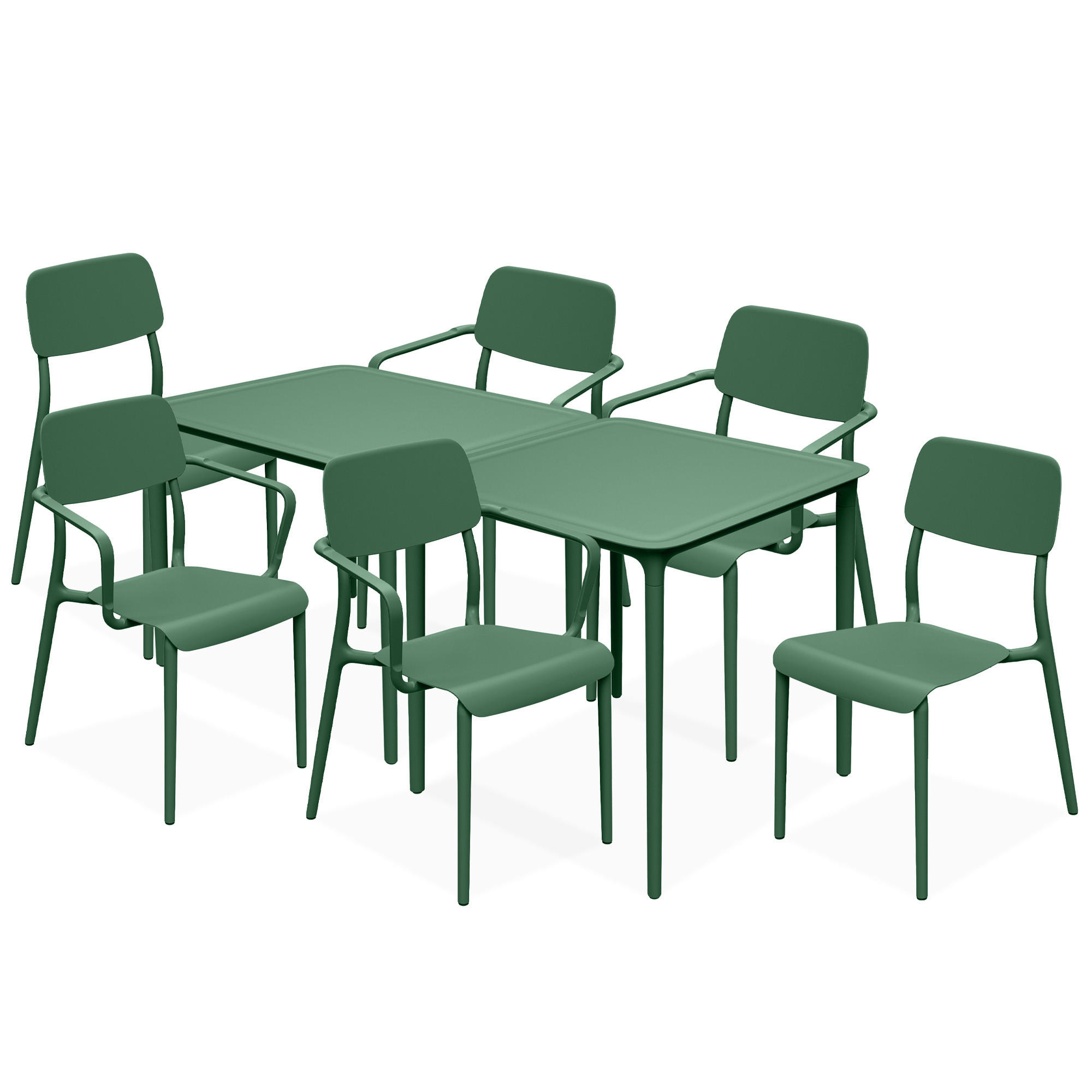 GARTENMÖBEL-SET GALIO, 8-tlg - Grün, Kunststoff - KONSIMO®