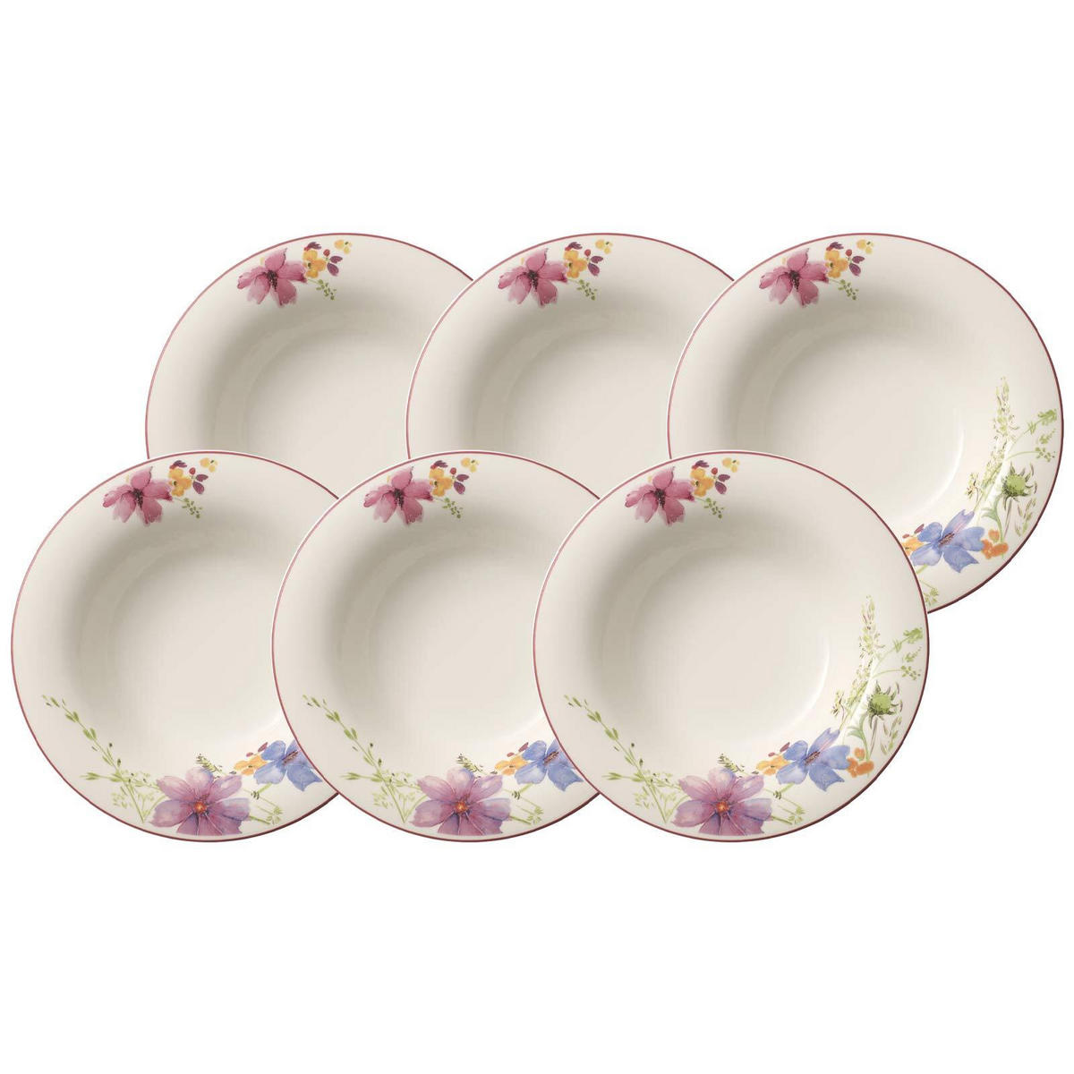 SUPPENTELLER Mariefleur Basic bunt ø 23 cm 6er Set - Multicolor, Keramik (23cm) - Villeroy & Boch