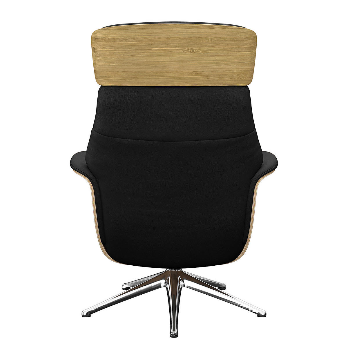 RELAXSESSEL - Echtleder - Chromfarben/Schwarz, Leder/Metall (83/110/83cm) - home24