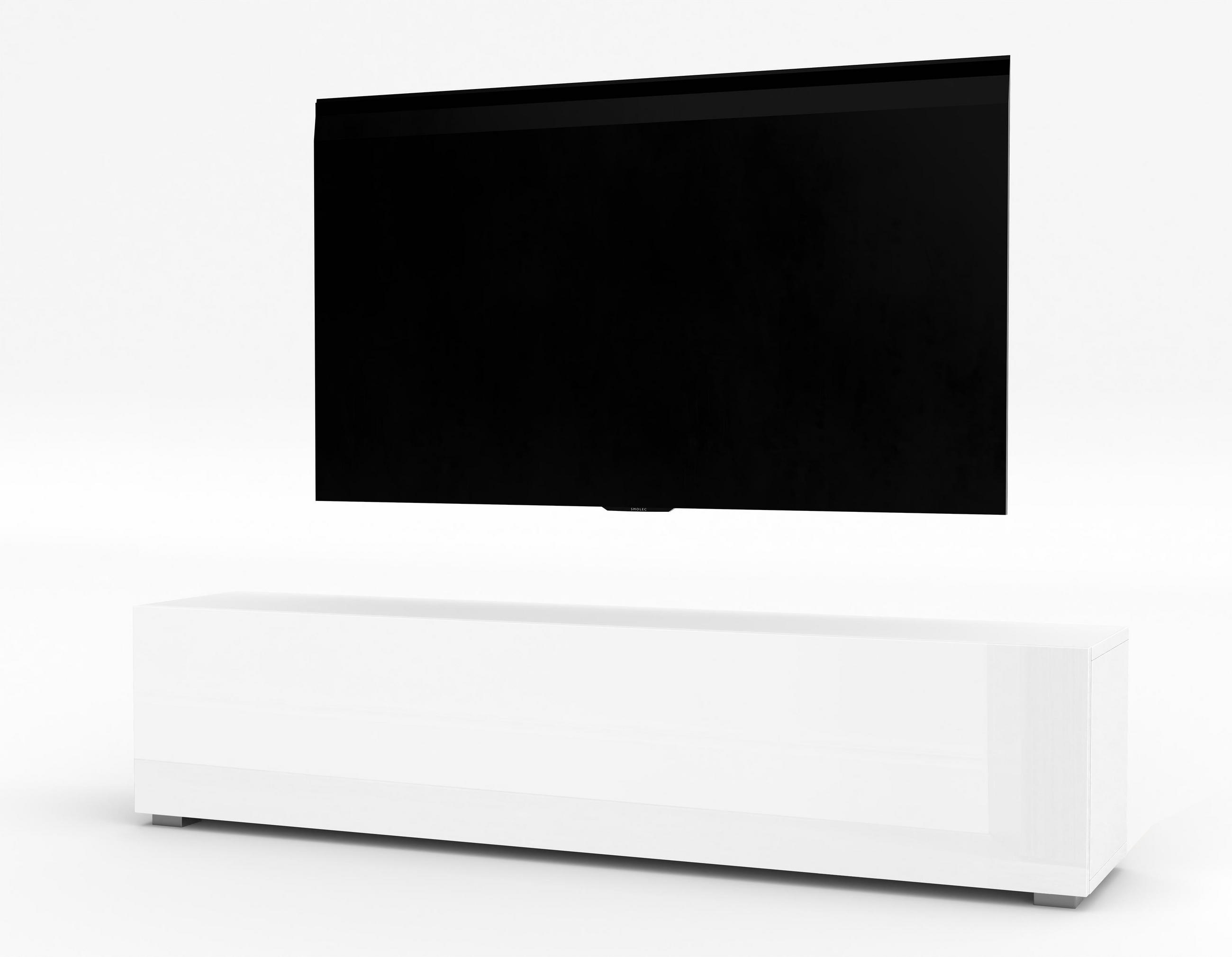 LOWBOARD ZIVOLLI 160 Weiß 160/36,5/40 cm – Hängend und Stehend - Weiß, Holzwerkstoff/Kunststoff (160/36.5/40cm) - AX Living