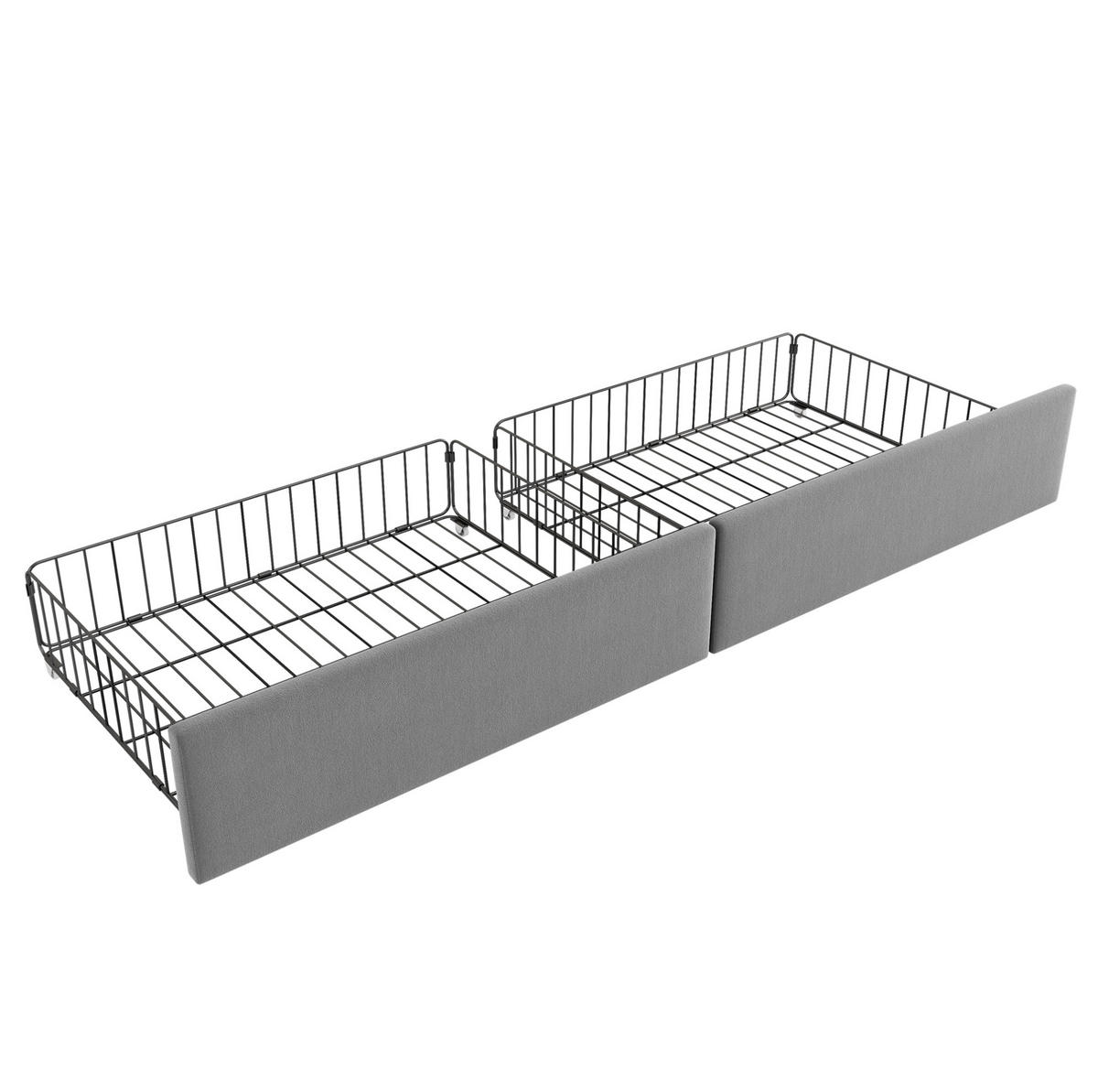 POLSTERBETT 90/190 cm Grau aus Samt mit 2 Schubladen - Grau, Textil (90/190cm) - OKMYHOME