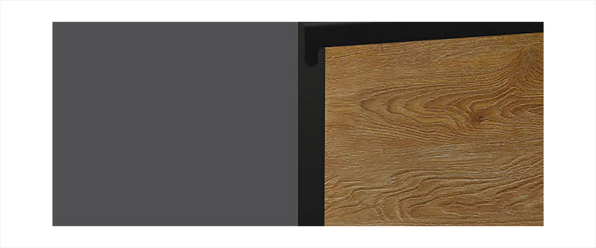 KÜCHENLEERBLOCK Treviso lava matt / Pembroke & schwarz matt, Arbeitsplatte in Marmoroptik 13-teilig - Braun/Grau, Holzwerkstoff (335/207/59cm) - Feldmann-Wohnen