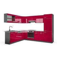 ECKKÜCHE R-Line Bordeaux Hochglanz/Anthrazit 227 x 287 cm, AP Marmor - Bordeaux/Anthrazit, Holzwerkstoff (287/81.6/60cm) - Vicco