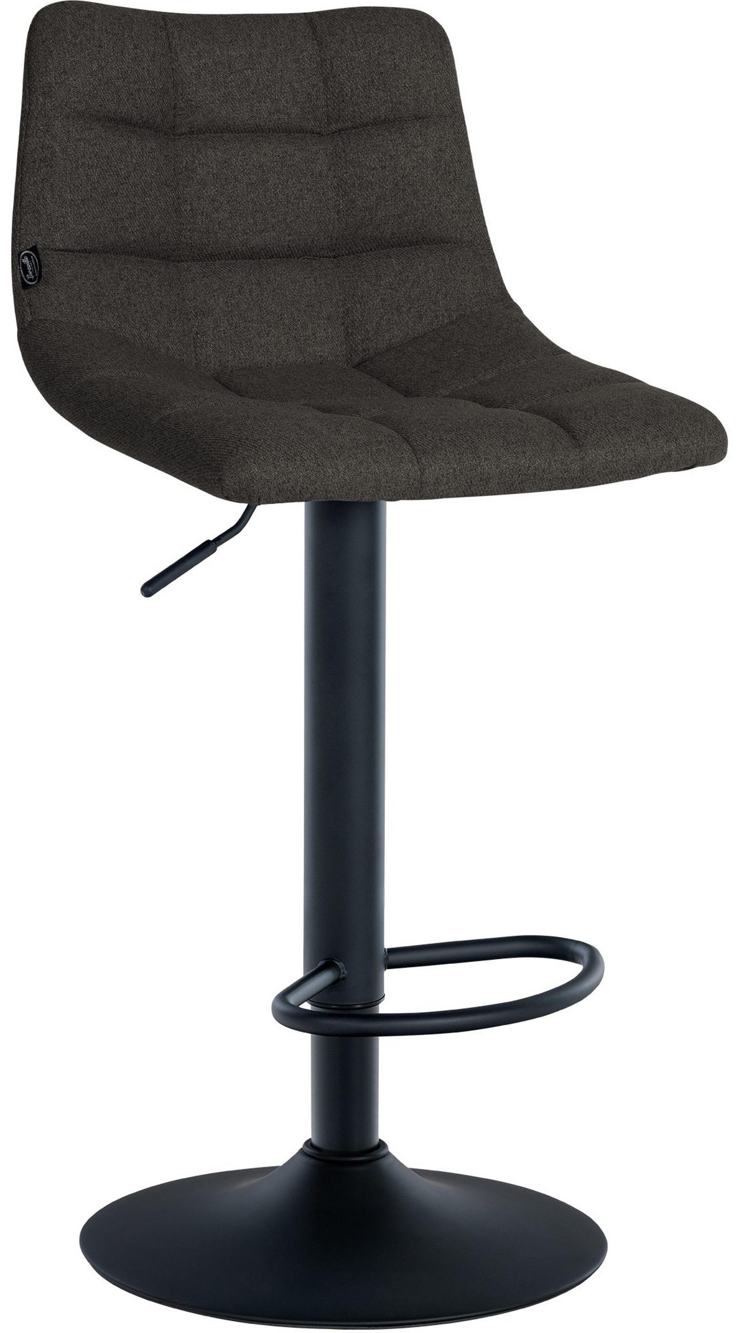 BARHOCKER James Stoff schwarz dunkelgrau - Schwarz/Grau, Textil/Metall (43/108.5/46.5cm) - TPFLiving