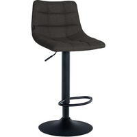BARHOCKER James Stoff schwarz dunkelgrau - Schwarz/Grau, Textil/Metall (43/108.5/46.5cm) - TPFLiving