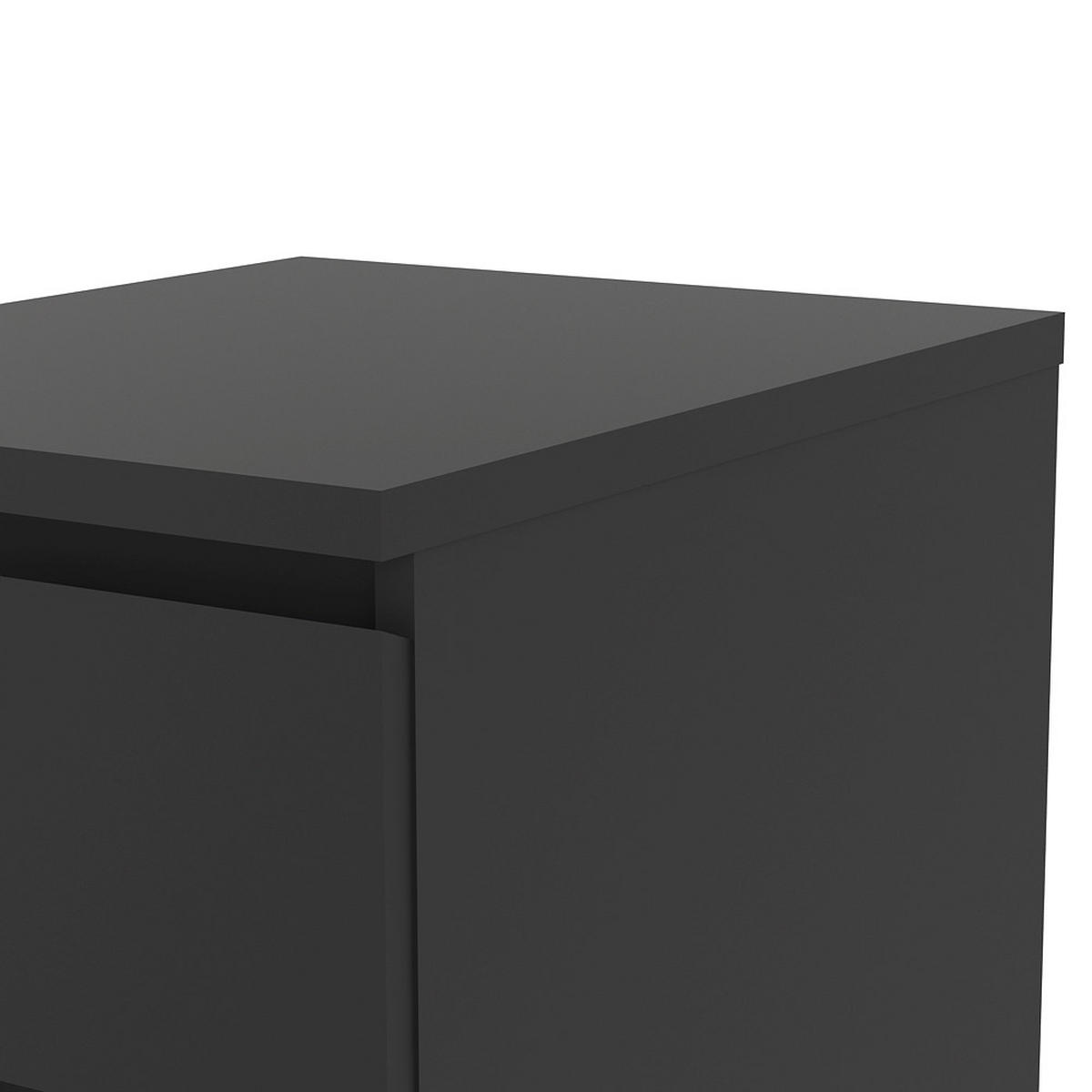 NACHTSCHRANK mattschwarz - Schwarz, Holzwerkstoff (40/50/50cm) - ebuy24