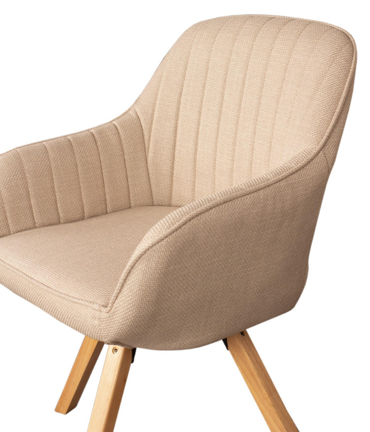 DININGSESSEL Matera - drehbar - beige - Beige/Naturfarben, Holz/Textil (59/84/61cm) - bene living