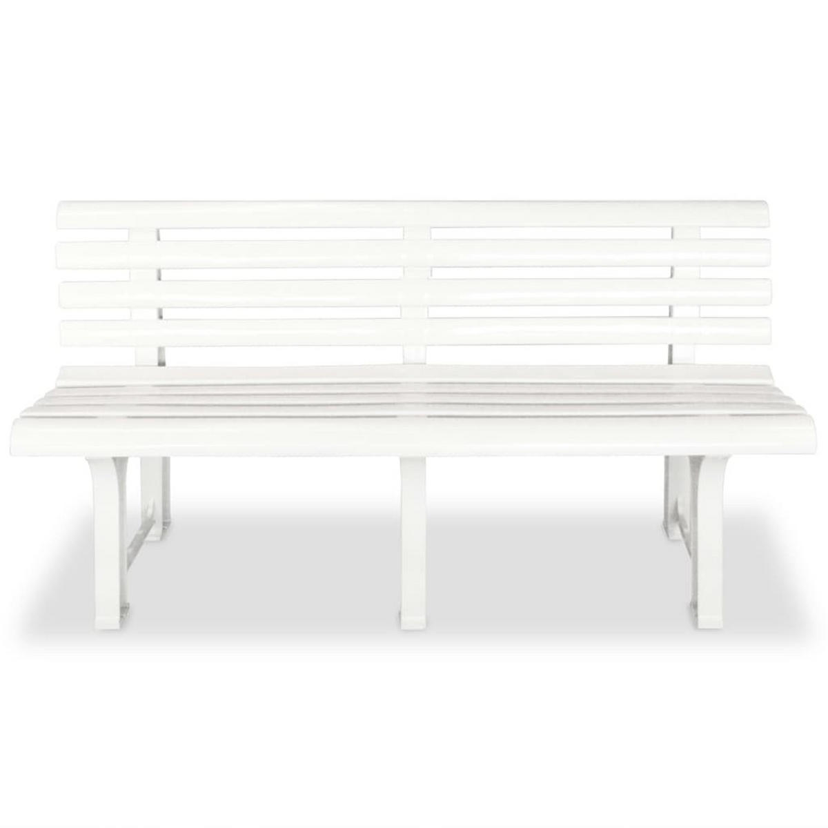 PARKBANK Kato 145,5 cm Kunststoff Weiß Gartenbank 3 Sitzer - Weiß, Kunststoff (145.5/74/49cm) - DELUKE