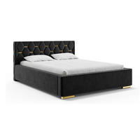 BETT VERSAL - Goldfarben/Schwarz, Holzwerkstoff (160/200cm) - Meblini