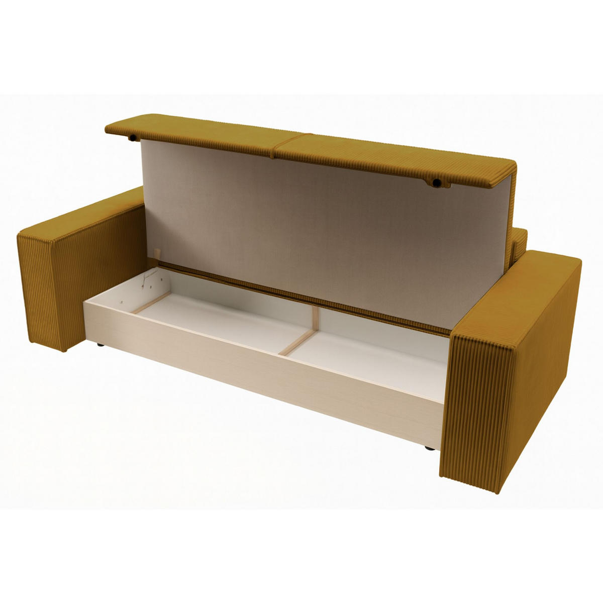 SCHLAFSOFA Farese Dunkelblau Cordbezug - Schwarz/Kupferfarben, Kunststoff/Textil (257/85/102cm) - Selsey