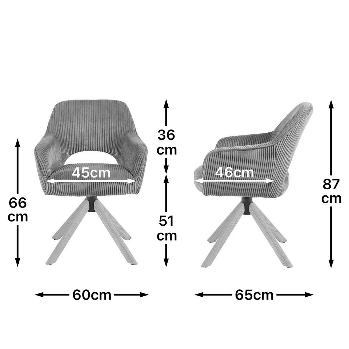 DREHSTUHL Mika-Lara - Honigeiche/Hellblau, Eichenholz/Holz (60/87/65cm) - DUBI Möbel