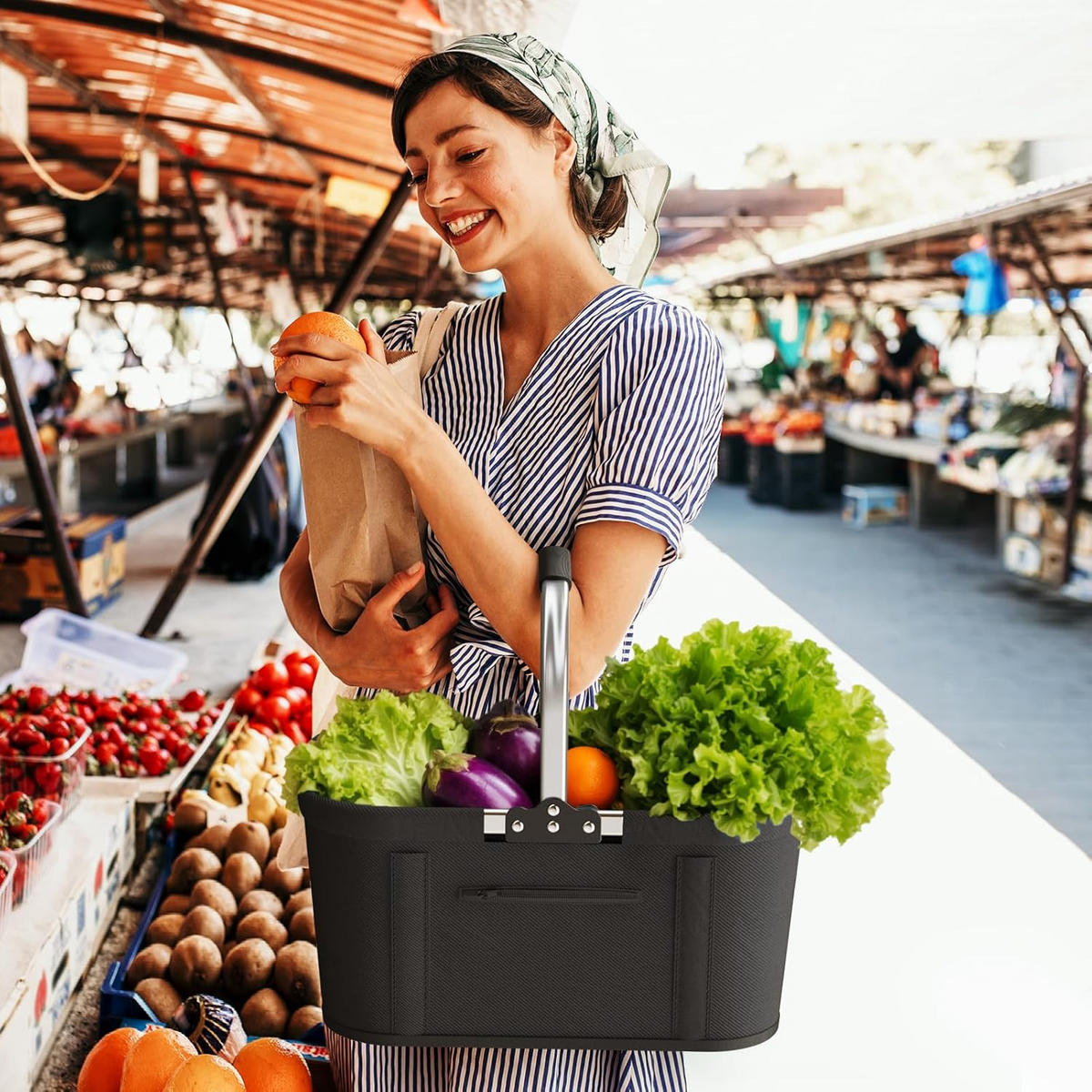 EINKAUFSKORB Faltbarer 30L - Dunkelrot, Textil (27/25/46cm) - Kaket