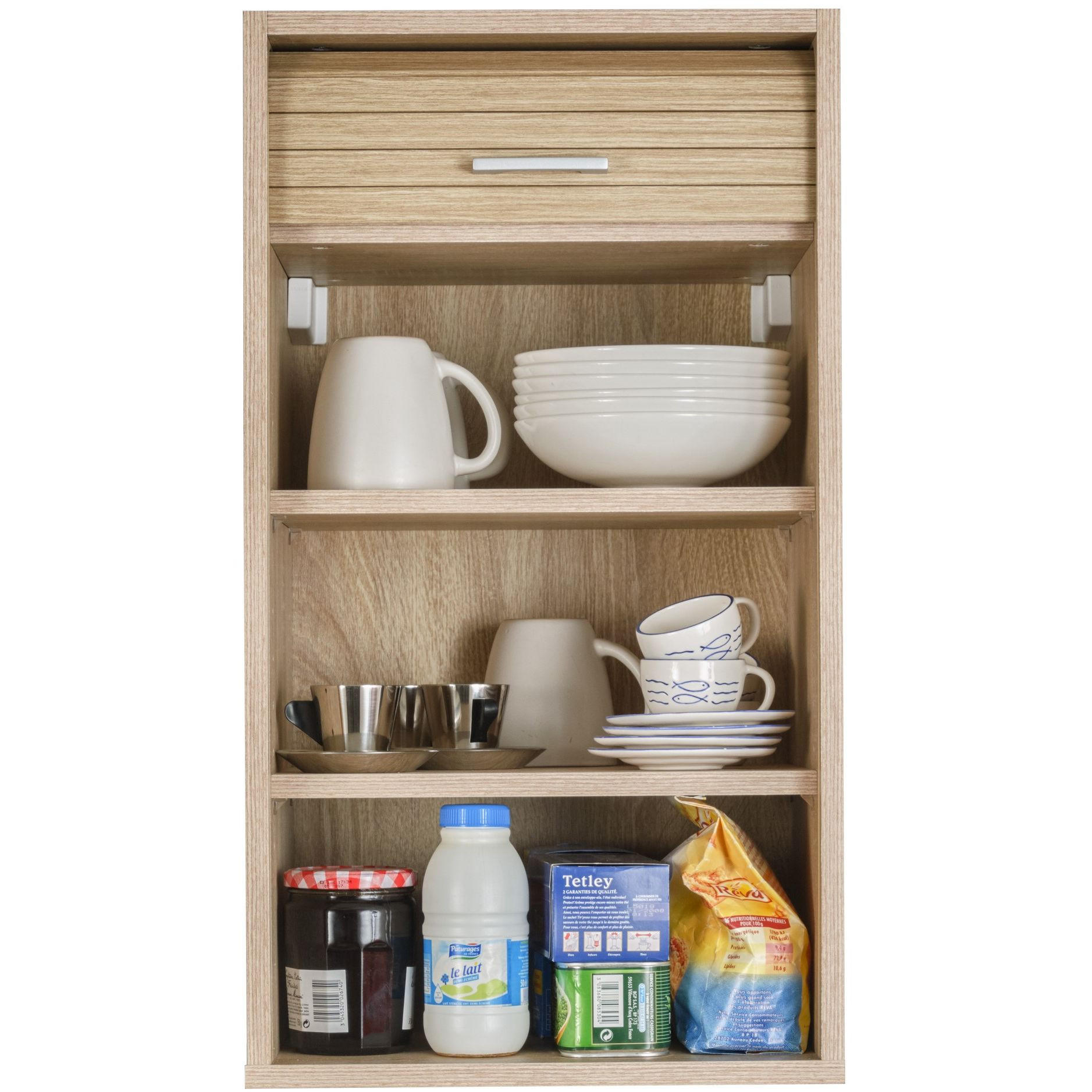 KÜCHENOBERSCHRANK mit Rolladentür 35/40/72cm - Eichefarben, Holzwerkstoff (40/72/35cm) - Simmob