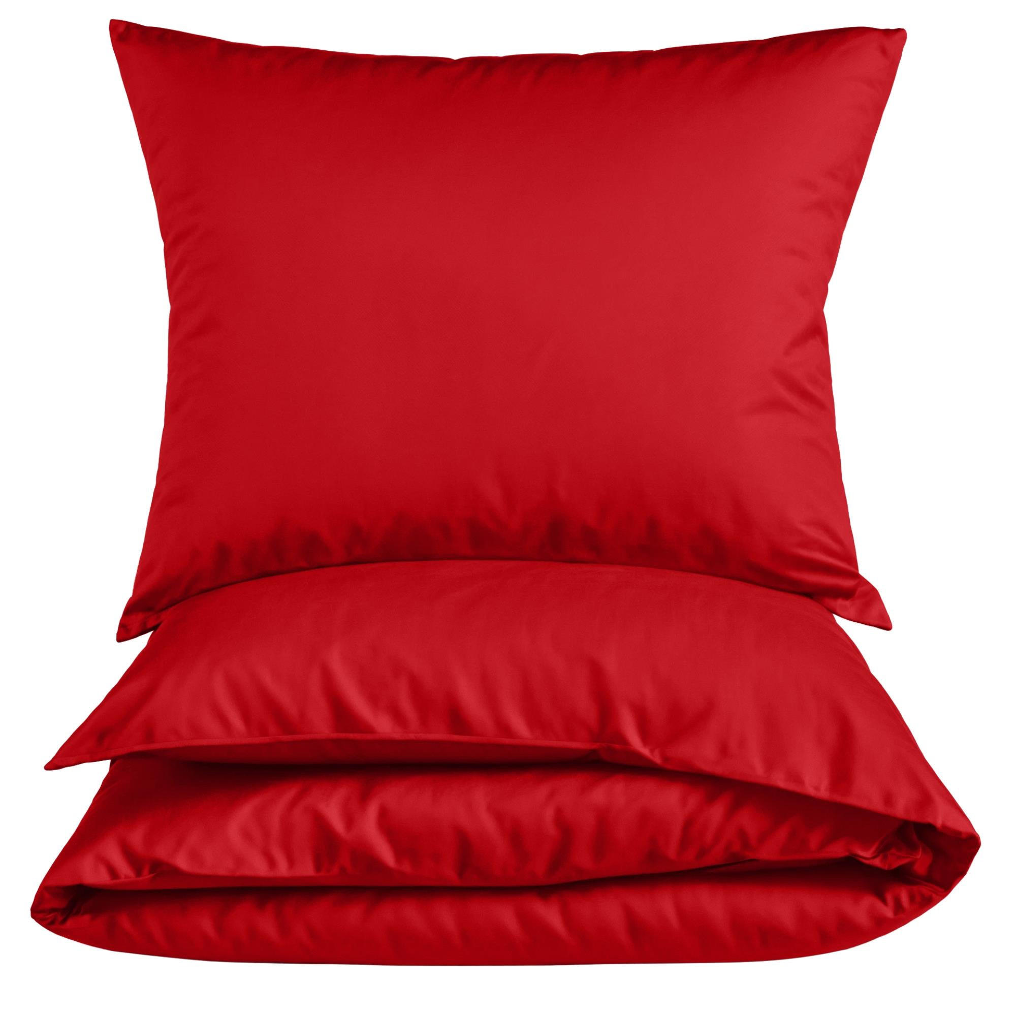 BETTWÄSCHE 155x220 Renforce Bettbezug aus 100% Baumwolle - Rot einfarbig - Rot, Textil (155/220cm) - Carpe Sonno