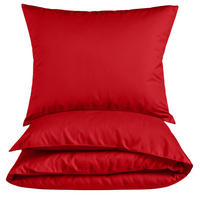 BETTWÄSCHE 135x200 Renforce Bettbezug aus 100% Baumwolle - Rot einfarbig - Rot, Textil (135/200cm) - Carpe Sonno