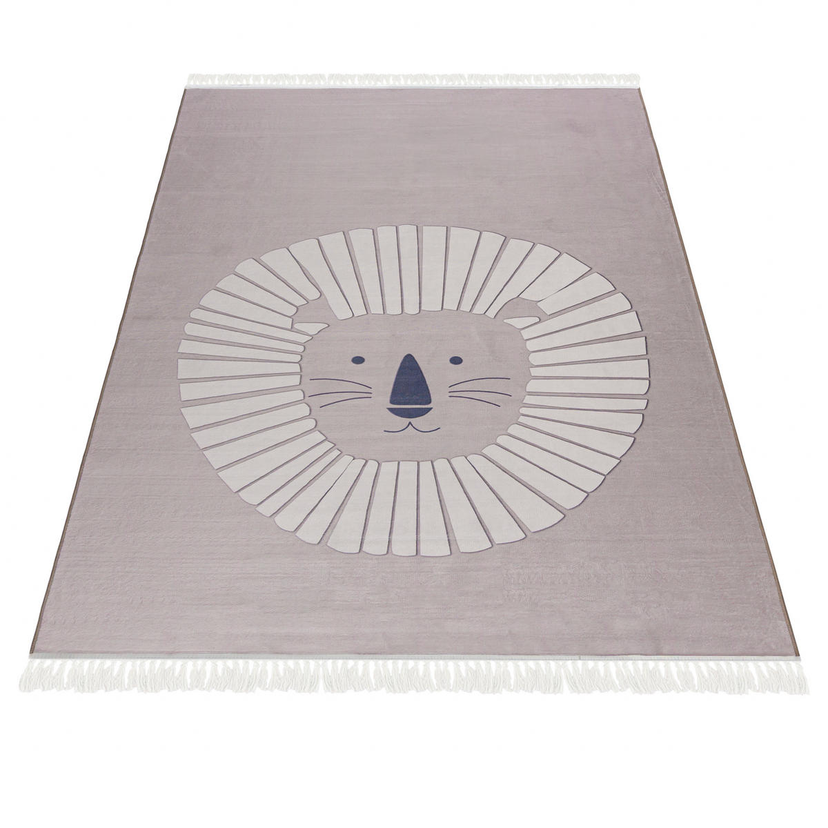 BARNMATTA brun växtmotiv 120 x 170 cm - Brun, Textil (120/170cm) - Mazovia
