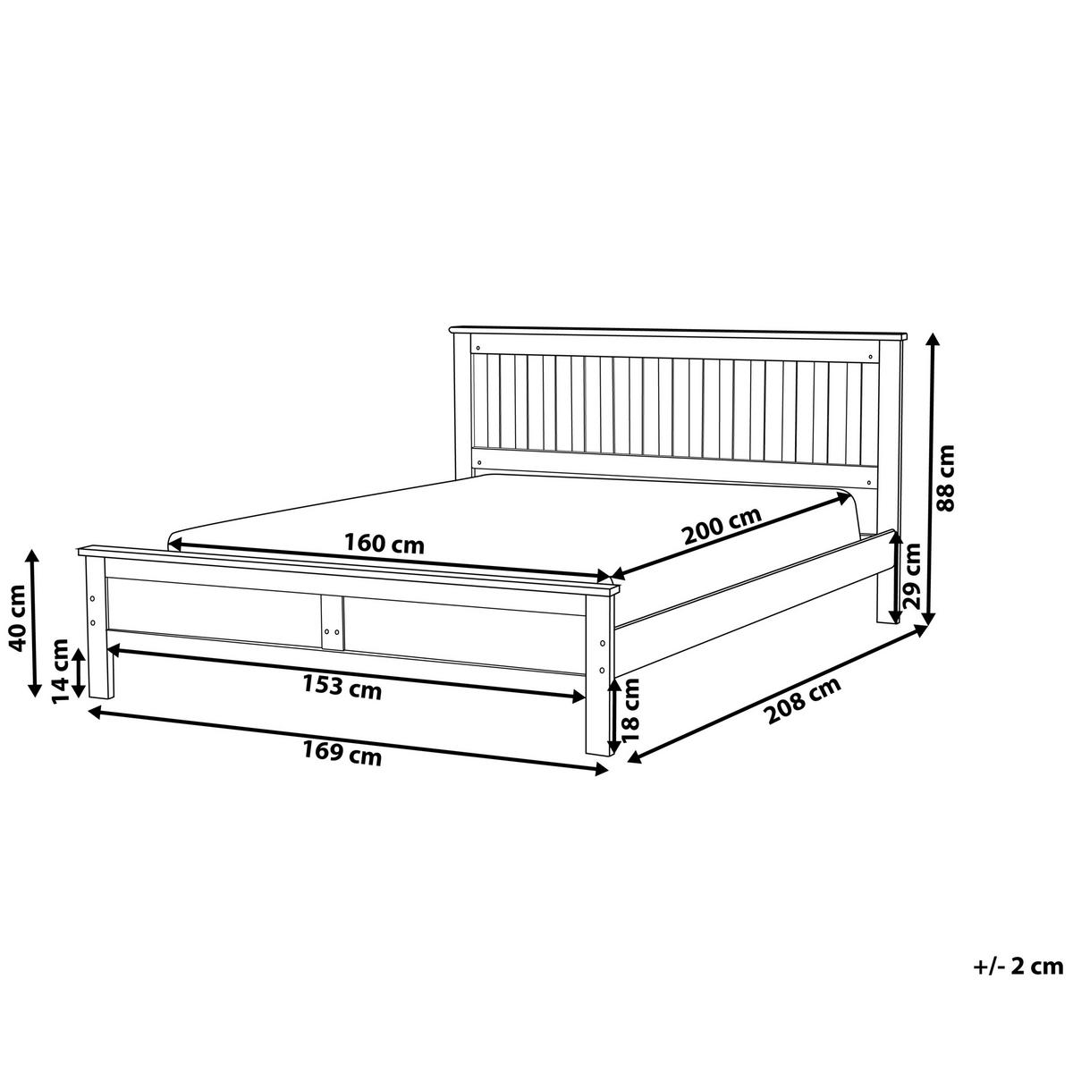 HOLZBETT 160/200cm Grau Mayenne - Grau, Holz (160/200cm) - Beliani