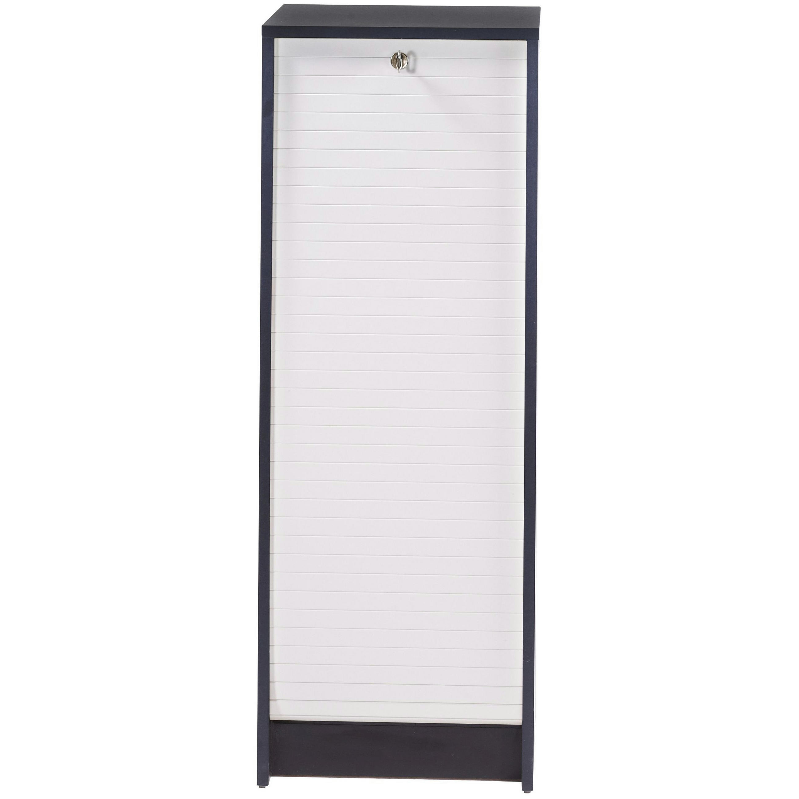 AKTENSCHRANK mit Rolladentür 38,5/35/104cm - Schwarz/Weiß, Holzwerkstoff (35/104/38.5cm) - Simmob