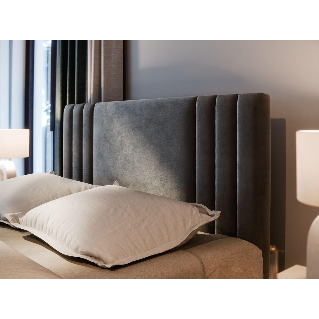 Thumbnail - Masseno Boxbett, Grau, Holz, H2 + H3, 180x200 cm, Schlafzimmer, Betten, Boxspringbetten