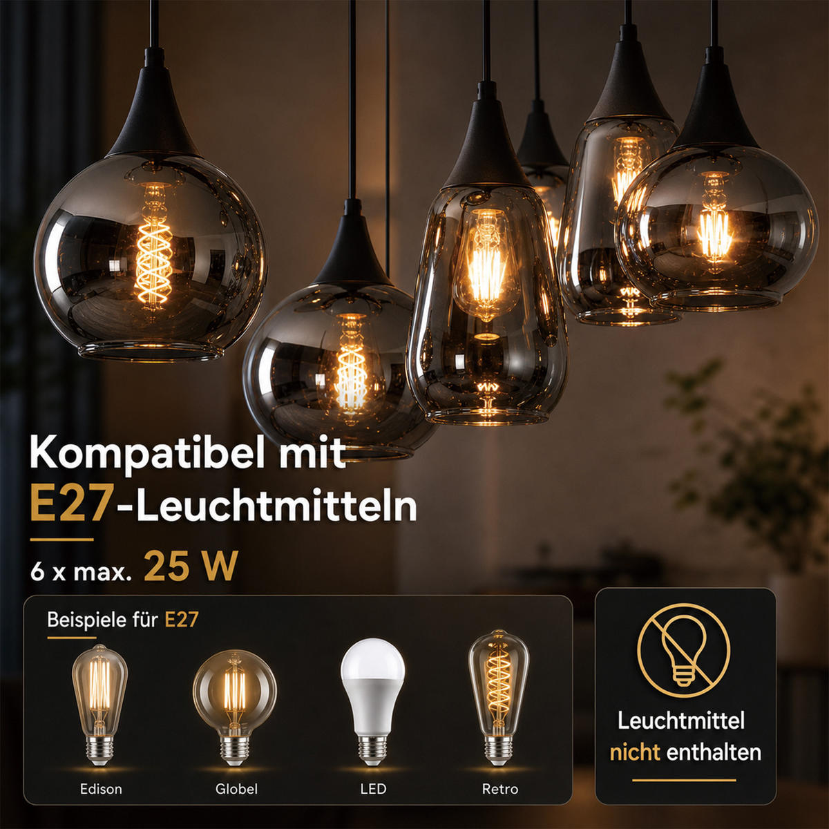 PENDELLEUCHTE Krellon 85/20/150 cm - Schwarz, Glas/Metall (85/20/150cm) - ZMH