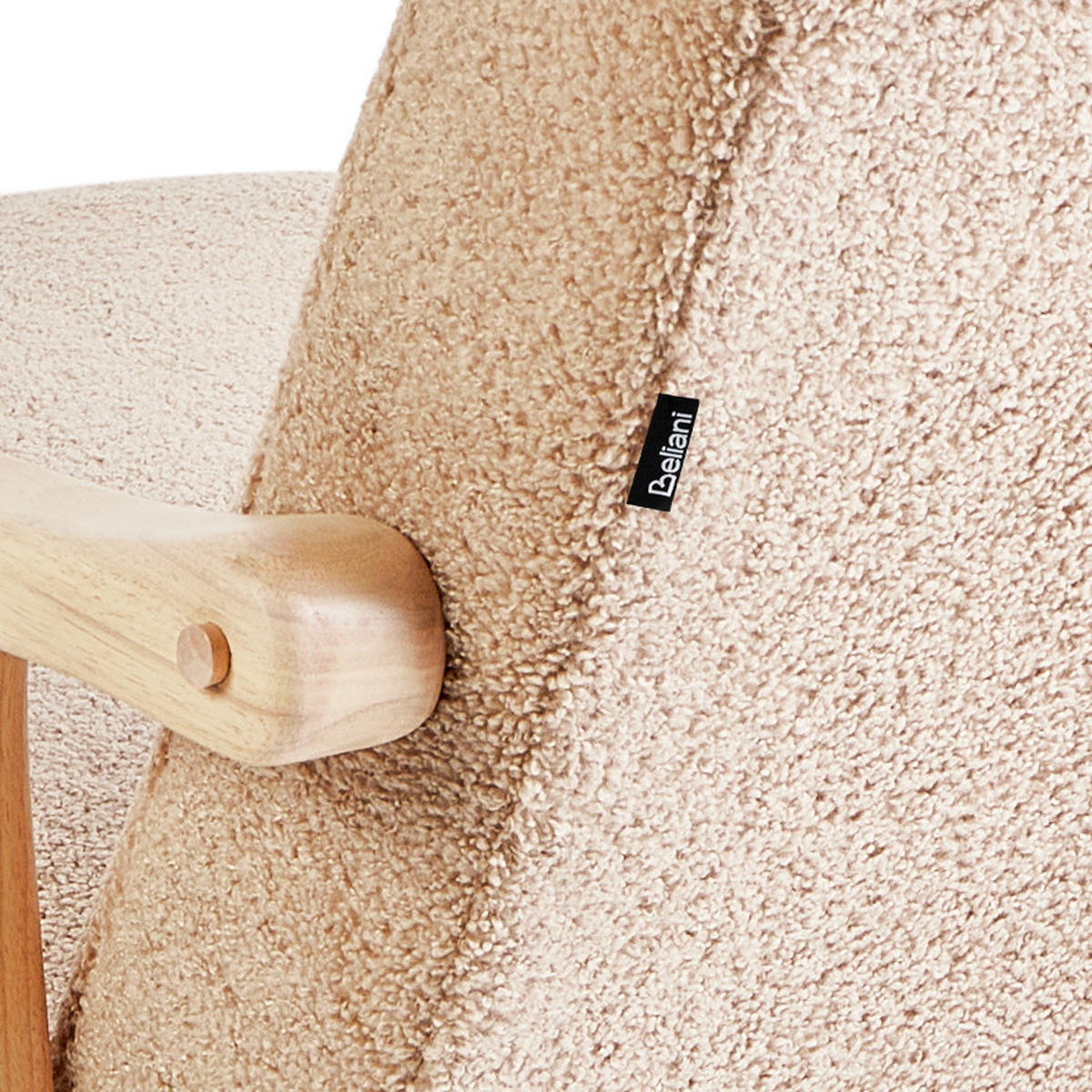 SCHAUKELSESSEL Hellbraun Leknes - Hellbraun/Beige, Textil (63/78/96cm) - Beliani