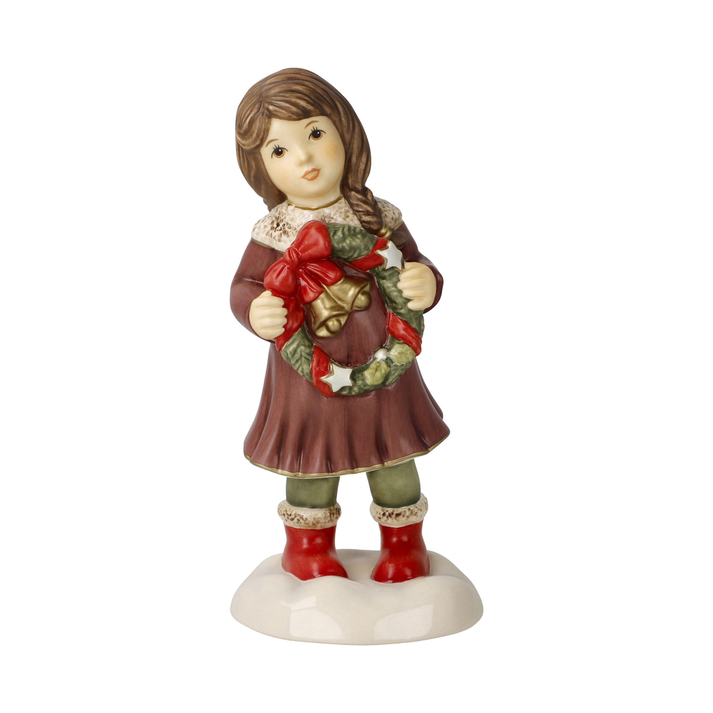 DEKOFIGUR Ein Kranz zum Advent, Steingut, Bunt, 14.5 cm - Multicolor, Keramik (6/14.5/7cm) - Goebel