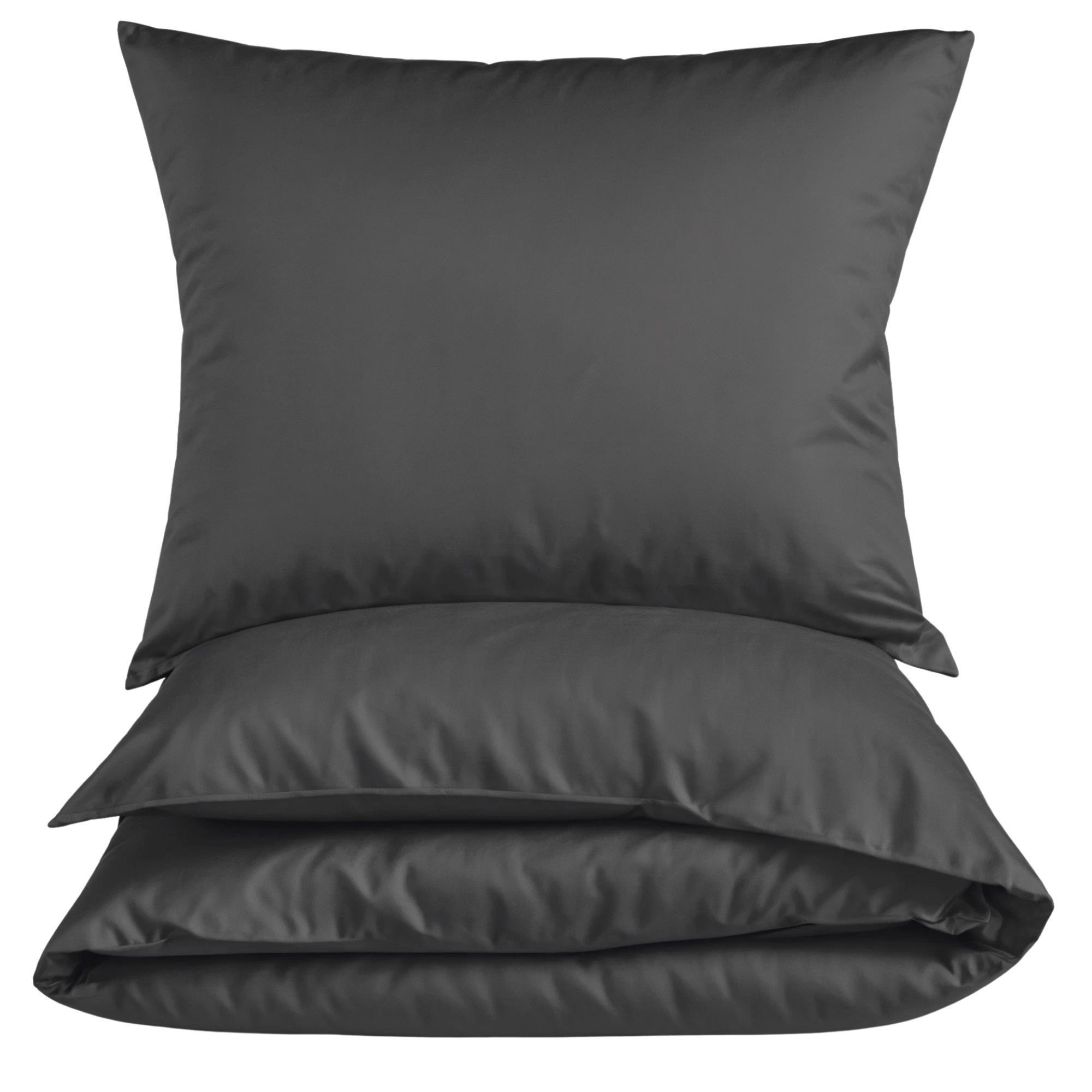 MIKROFASER-BETTWÄSCHE 135x200 cm Anthrazit - Anthrazit, Textil (135/200cm) - Carpe Sonno