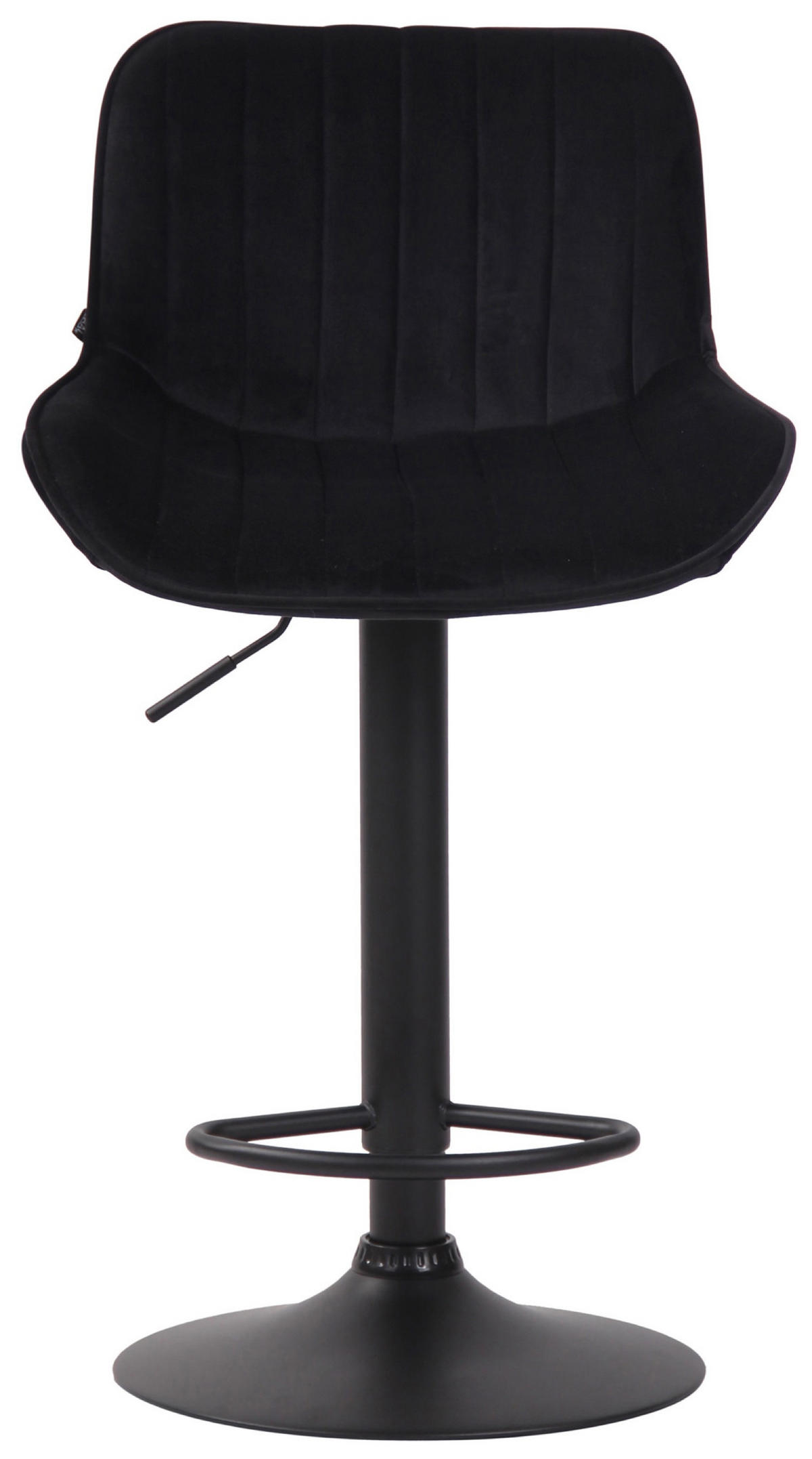 BARHOCKER Lento, Gestell schwarz, Samt Schwarz - Schwarz, Textil/Metall (50/100/50cm) - TPFLiving