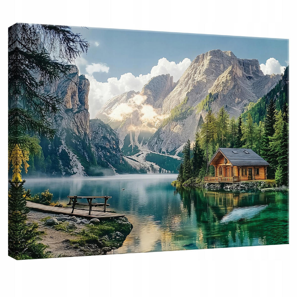 LEINWANDBILD Berge Natur Modern 100x70 - Multicolor, Holzwerkstoff (100/70cm) - Wallarena