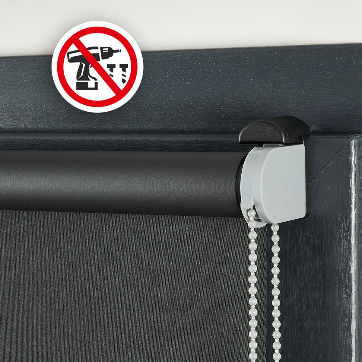 VERDUNKELUNGSROLLO Moon Easyfix Schwarz 45x180 - Schwarz, Kunststoff (45/180/1cm) - STORESDECO