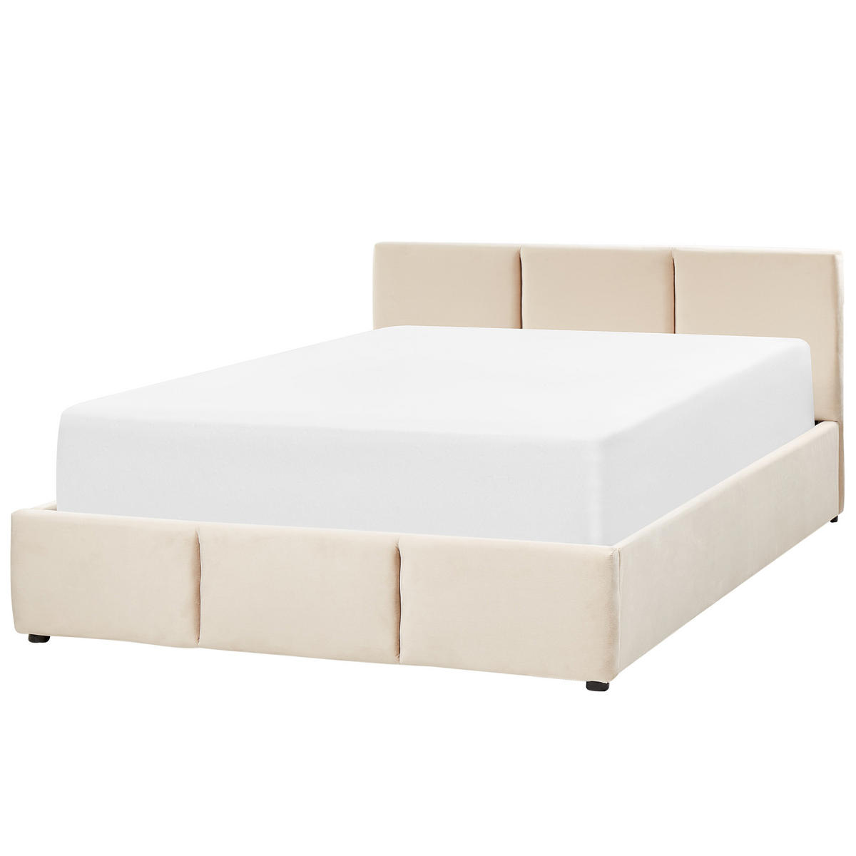 POLSTERBETT 140/200cm Helles Beige Bousse - Beige, Textil (140/200cm) - Beliani