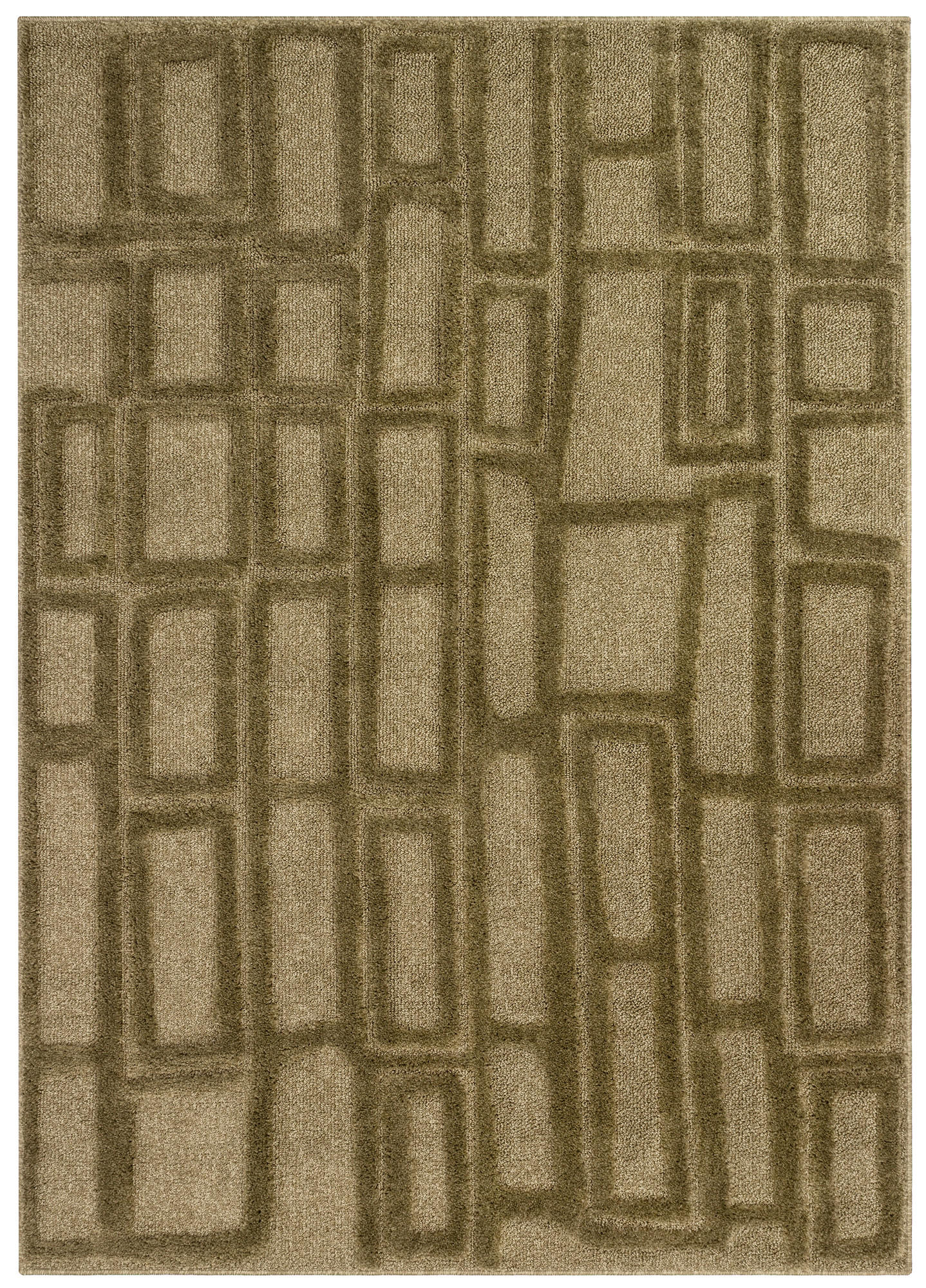 Tapiso Kurzflorteppich Olivgrün 160x220 cm