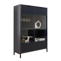 GLASVITRINE groß mit 2 Türen, Blau - Blau, Holzwerkstoff (105/150/41cm) - Idohome