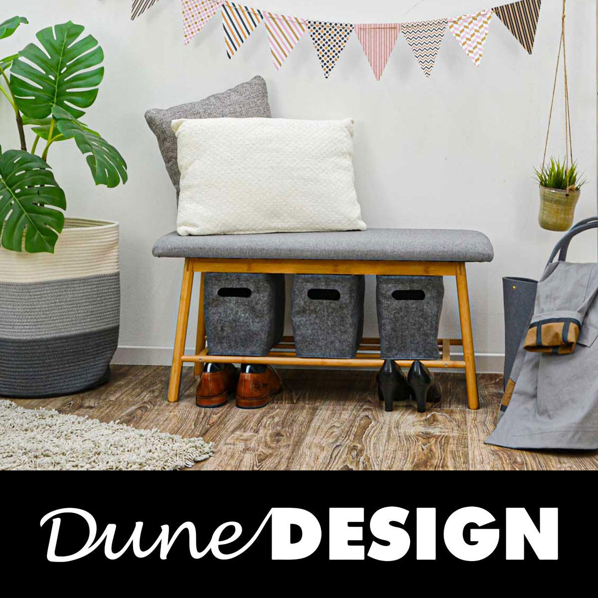 SITZBANK-SCHUHREGAL 90/34/44 cm, Hellgrau - Grau, Kunststoff (34/44/90cm) - Dunedesign