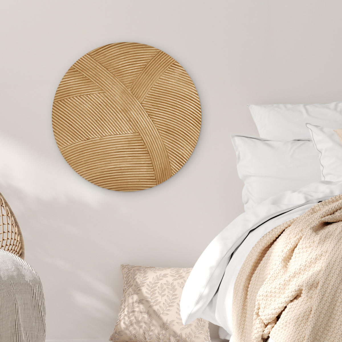WANDBILD Struktur - Natur - Kunst - Rattan 60x60 cm - Naturfarben, Kunststoff (60/60cm) - MuchoWow