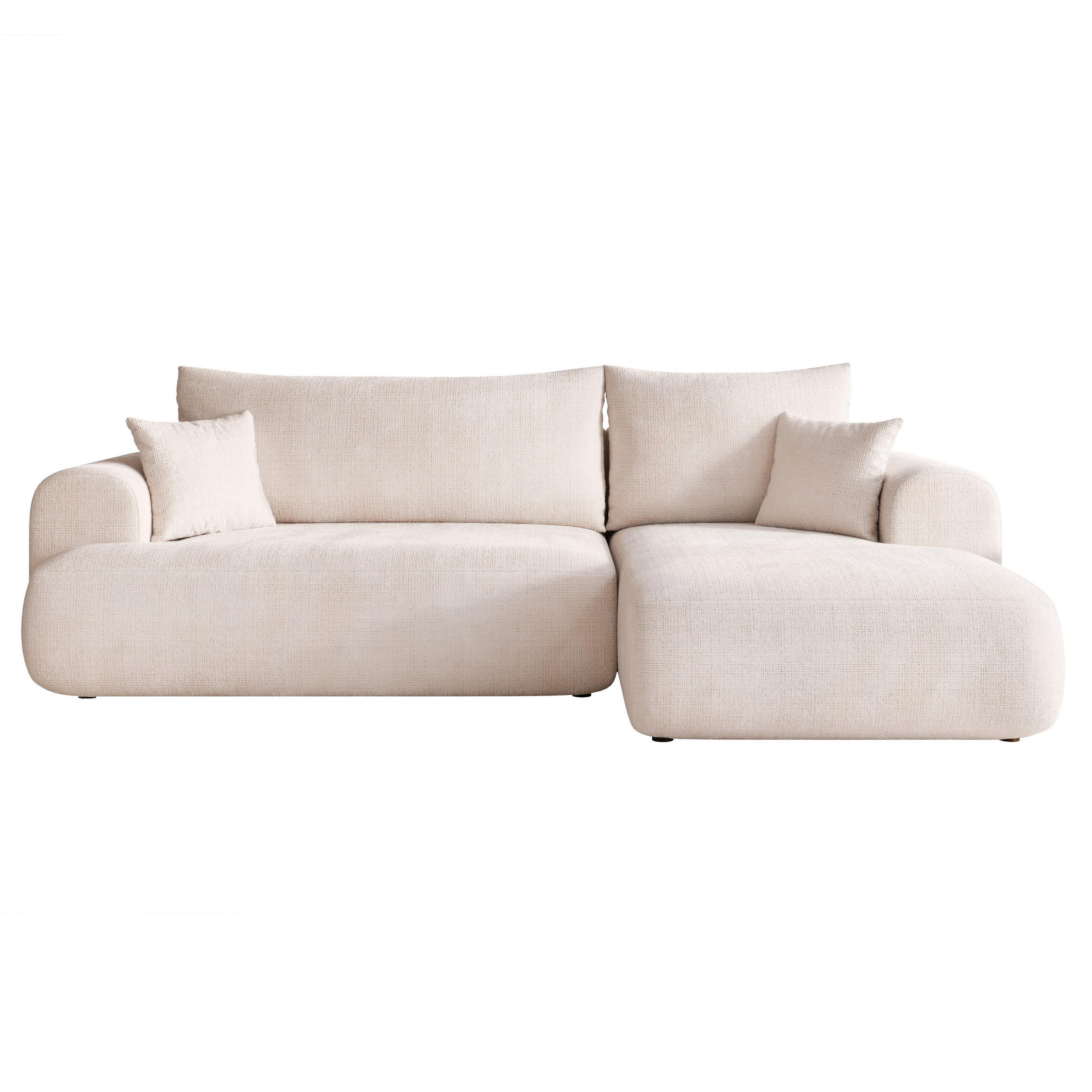 ECKSOFA BLOOM mit Schlaffunktion und Bettkasten Creme - Creme, Holzwerkstoff/Kunststoff (263/150cm) - Idohome