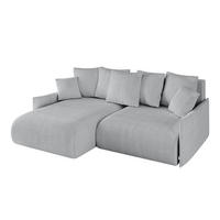 ECKSOFA mit Schlaffunktion und Bettkasten ONESK-L -v1 208x165x40 Grau Cord - Grau, Holzwerkstoff/Kunststoff (208/165cm) - ALTDECOR
