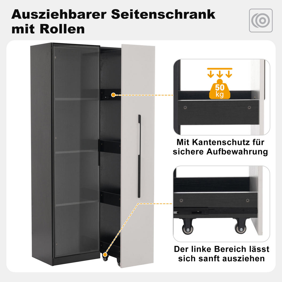 VITRINE 160cm Glas LED Aluminium Rollen modern - Multicolor, Holzwerkstoff (70/160/40cm) - FLIEKS
