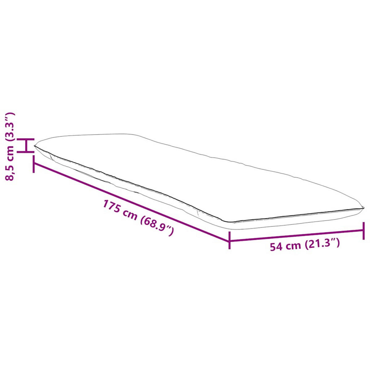 SONNENLIEGE Klappbar Grau 175/54/8.5 Cm Oxford-Gewebe - Grau, Textil (175/8.5/54cm) - vidaXL