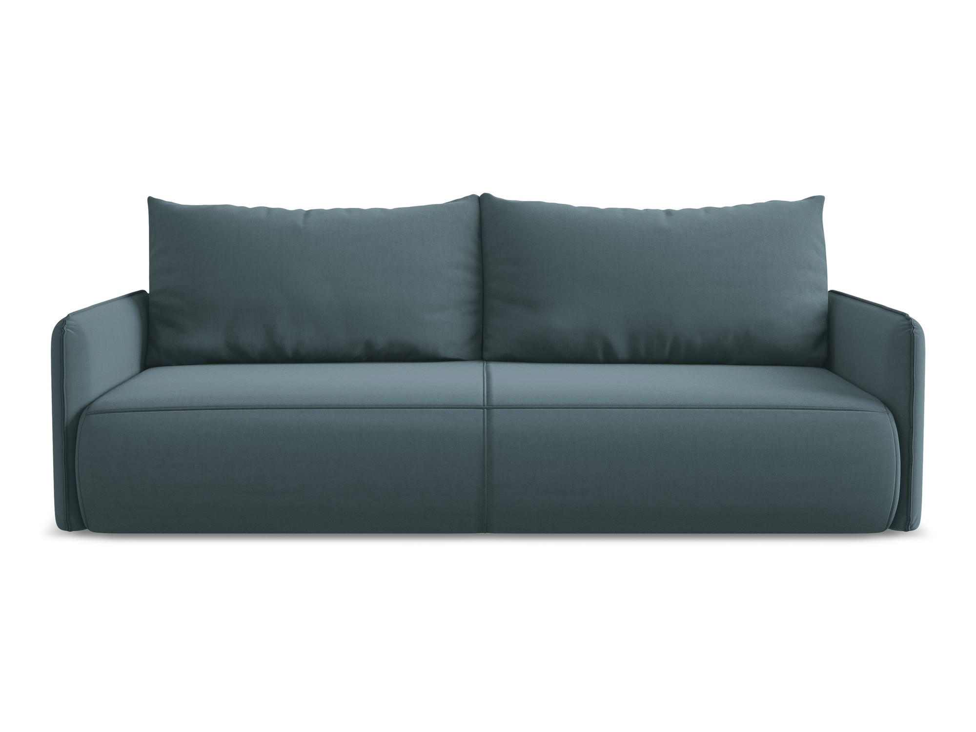 3-SITZER SOFA mit Schlaffunktion Samt Stoff Blau - Blau/Petrol, Kunststoff/Textil (216/86/105cm) - Makamii