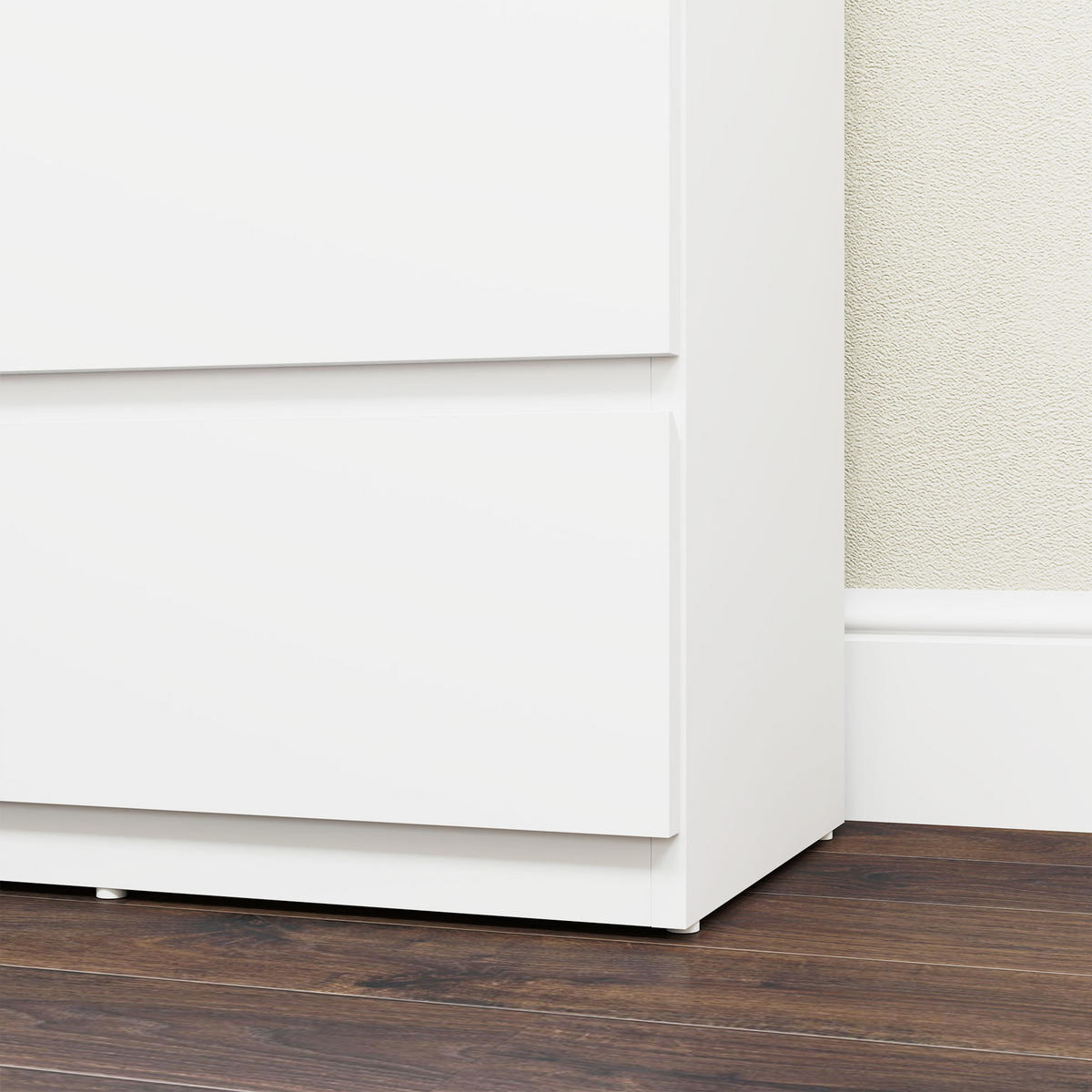 KOMMODE DE-09058 5 Schubladen, grifflos, Soft-Close Weiß - Weiß, Holzwerkstoff (55/100/34cm) - ComfortXL