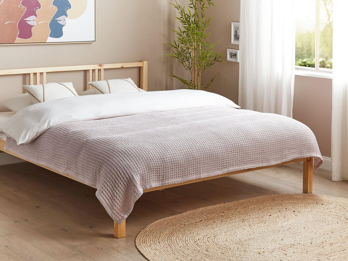 DECKE Rosa 150 x 200 cm Chagyl - Pink, Textil (150/200cm) - Beliani