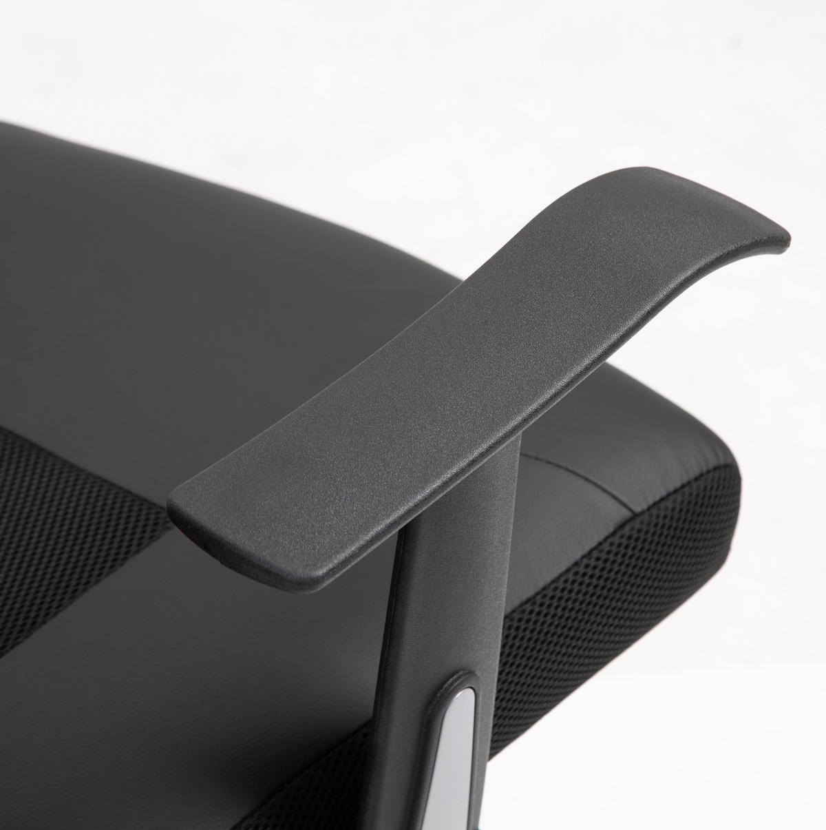 BÜROSTUHL ergonomisch höhenverstellbar Kunstleder Schwarz - Schwarz, Metall (73/118/66cm) - Meubliv