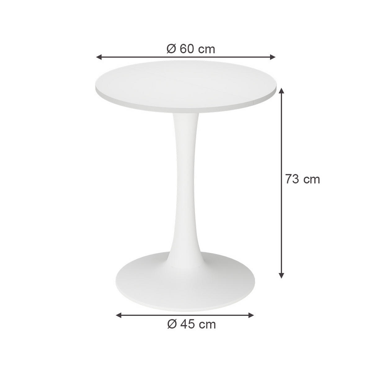 Weiß, Holzwerkstoff (60/60/73cm) - Vicco
