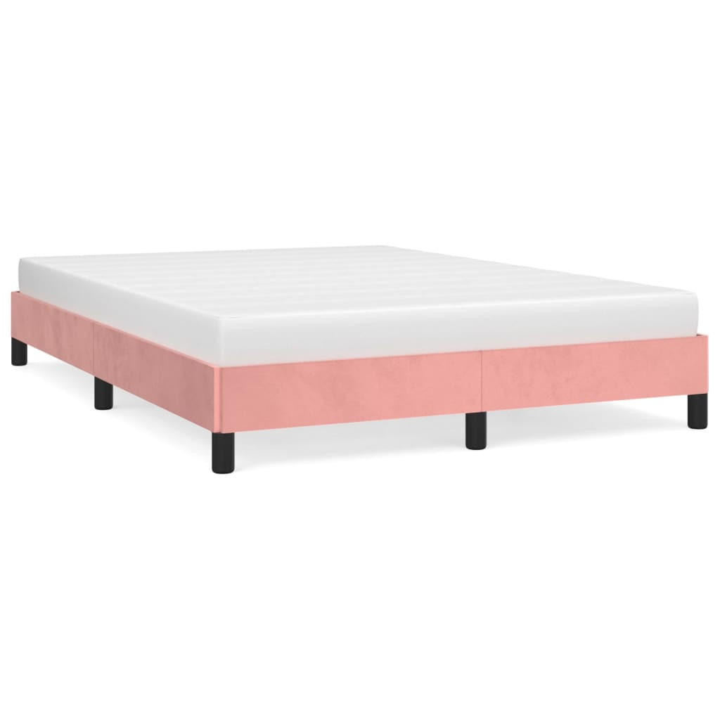 BETTGESTELL Rosa 140/200 Cm Samt - Rosa, Textil (140/200cm) - vidaXL