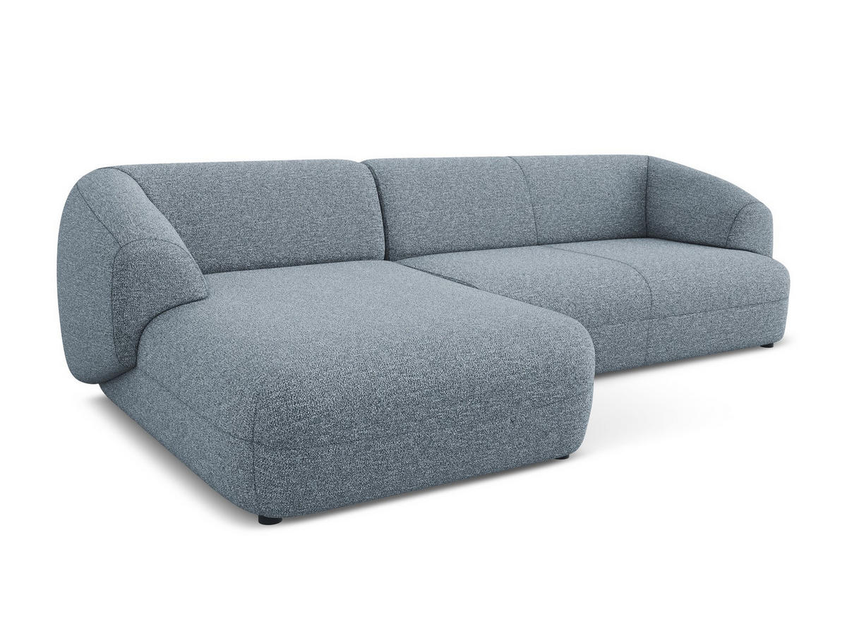 ECKSOFA links Strukturstoff Stoff Blau - Blau/Blaugrau, Kunststoff/Textil (156/280cm) - Makamii
