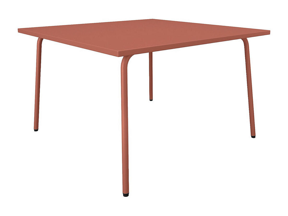 GARTENTISCH quadratisch - L. 120 cm - Metall - Terracotta - MIRMANDE von MYLIA - Braun, Metall (120/120/75cm) - Vente-Unique